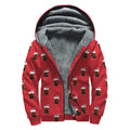 Glass Of Cola Pattern Print Sherpa Lined Zip Up Hoodie