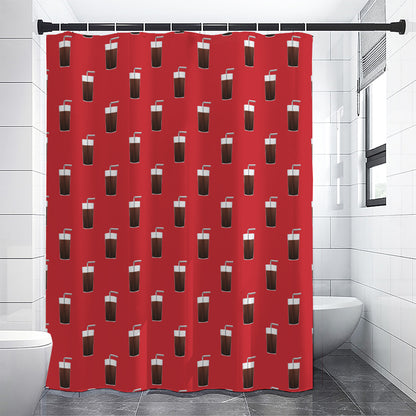 Glass Of Cola Pattern Print Shower Curtain
