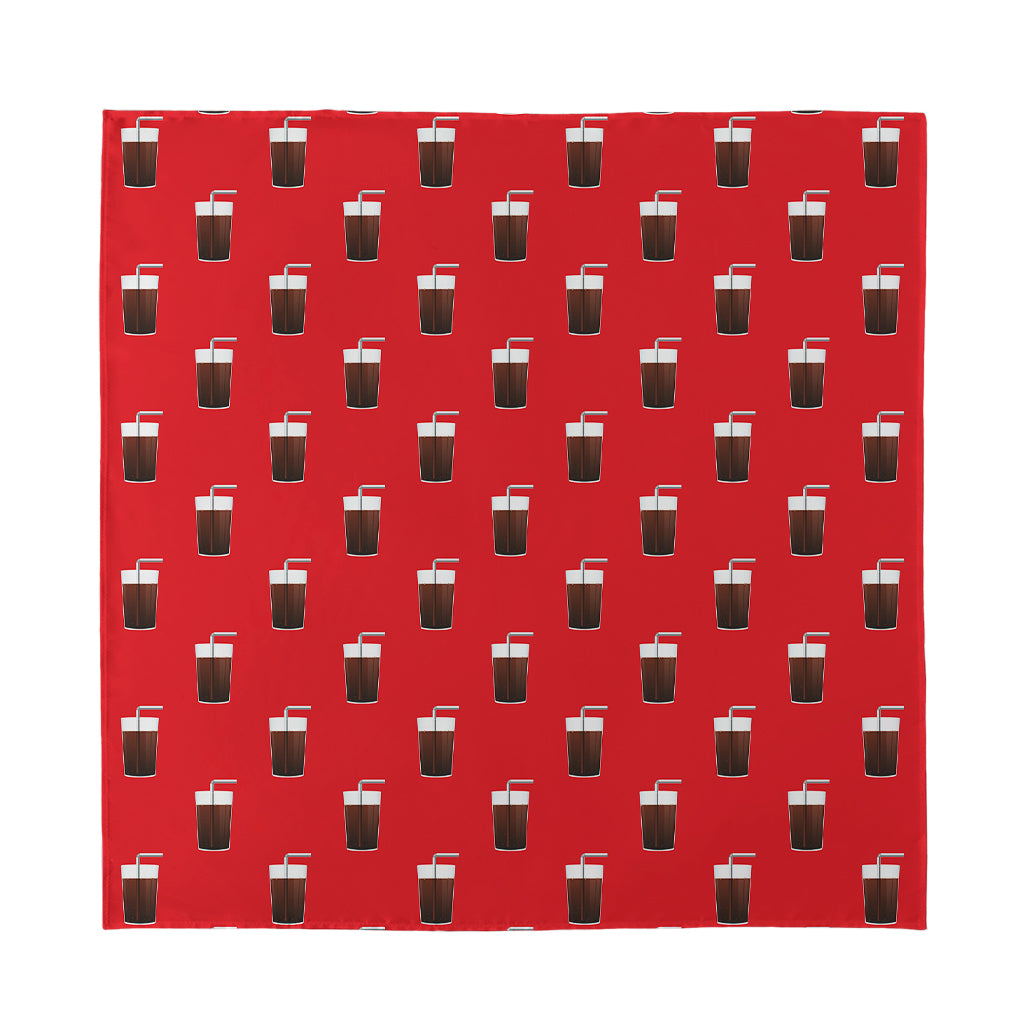 Glass Of Cola Pattern Print Silk Bandana