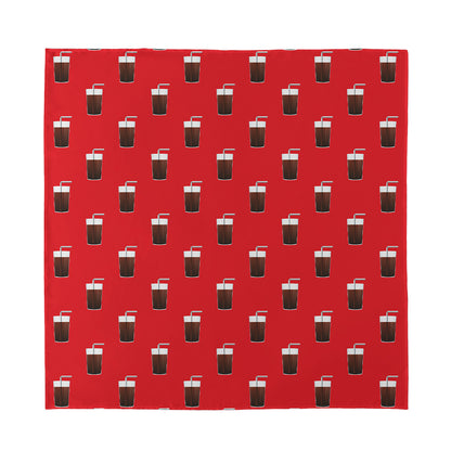 Glass Of Cola Pattern Print Silk Bandana