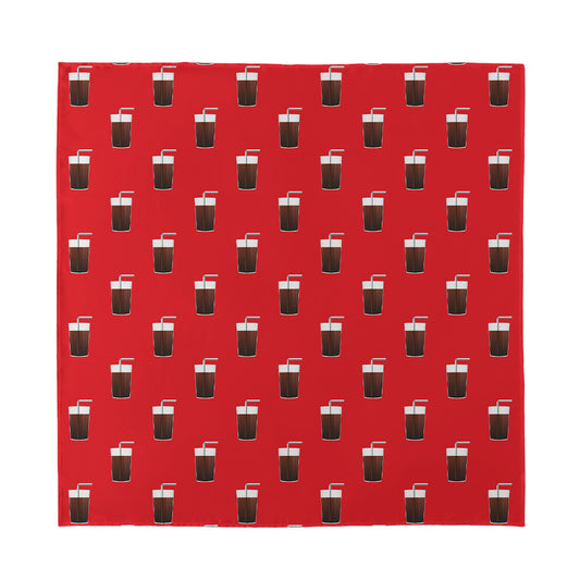 Glass Of Cola Pattern Print Silk Bandana