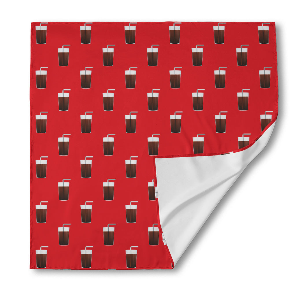 Glass Of Cola Pattern Print Silk Bandana