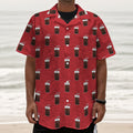 Glass Of Cola Pattern Print Textured Short Sleeve Shirt
