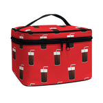 Glass Of Cola Pattern Print Travel Makeup Bag
