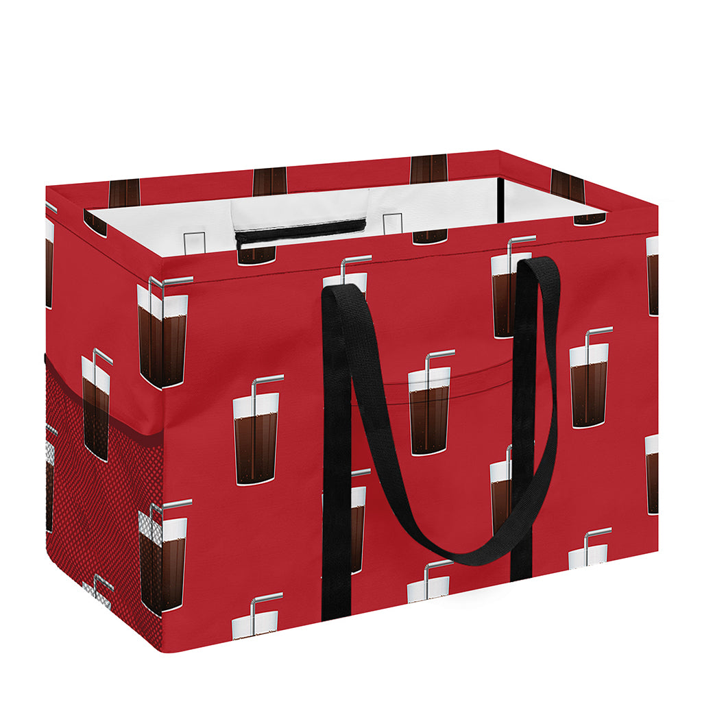 Glass Of Cola Pattern Print Utility Tote Bag