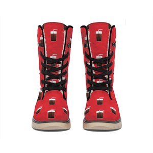 Glass Of Cola Pattern Print Winter Boots