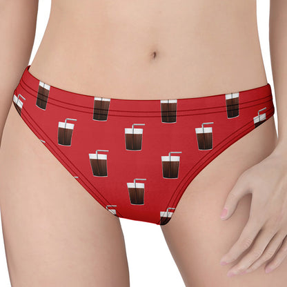 Glass Of Cola Pattern Print Women's Thong