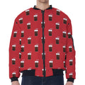 Glass Of Cola Pattern Print Zip Sleeve Bomber Jacket