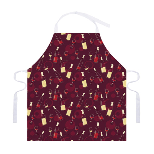 Glasses And Bottles Of Wine Print Adjustable Apron