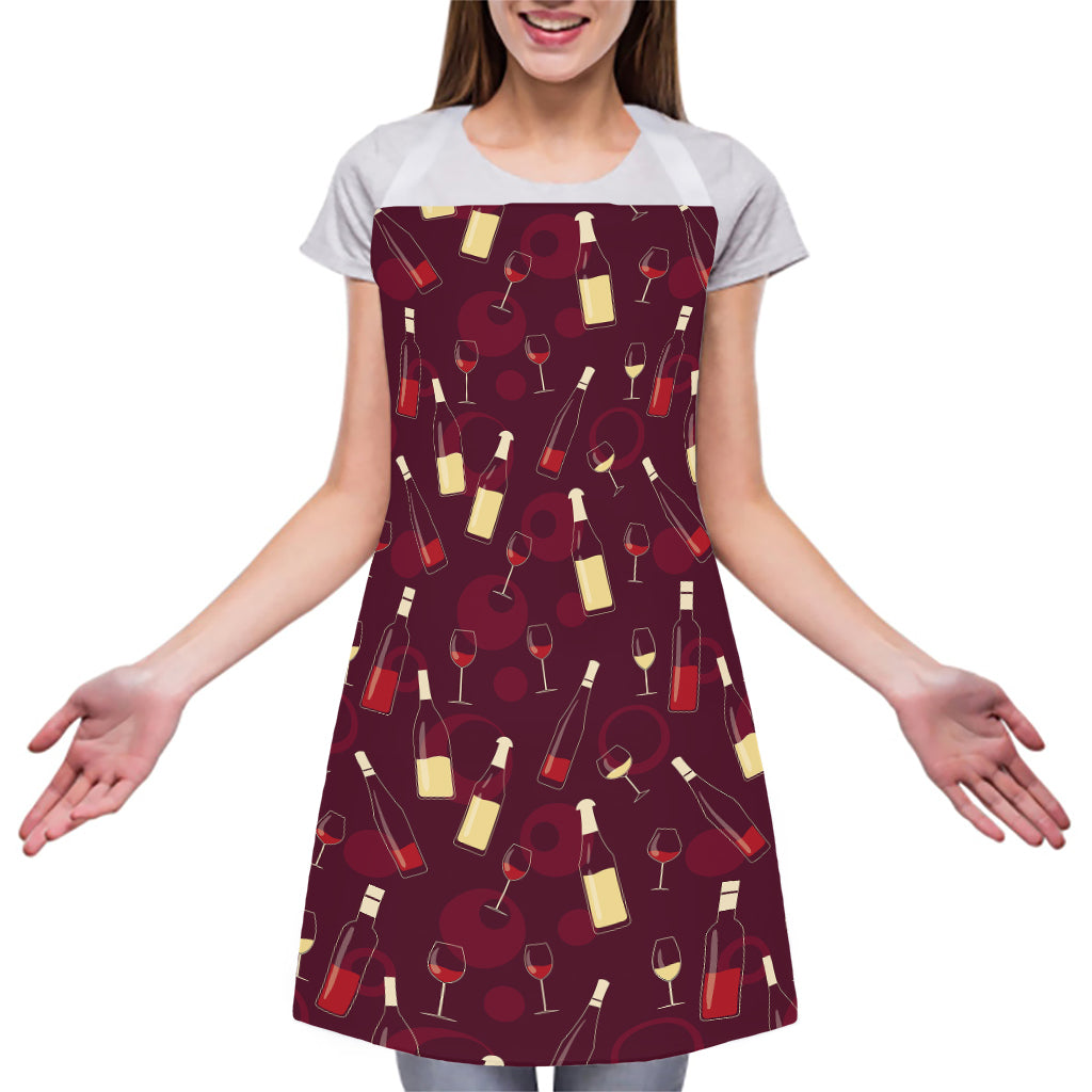 Glasses And Bottles Of Wine Print Adjustable Apron