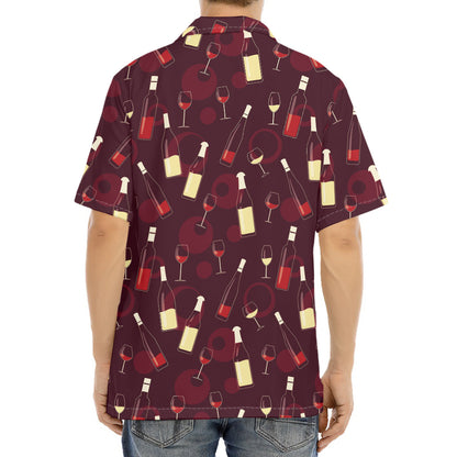 Glasses And Bottles Of Wine Print Aloha Shirt