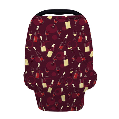 Glasses And Bottles Of Wine Print Baby Seat Cover