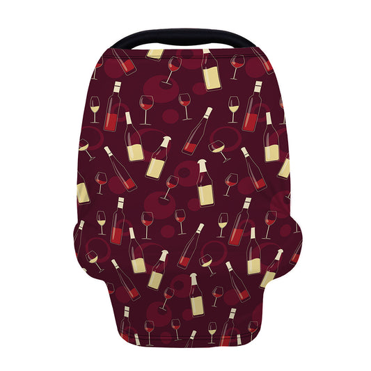 Glasses And Bottles Of Wine Print Baby Seat Cover