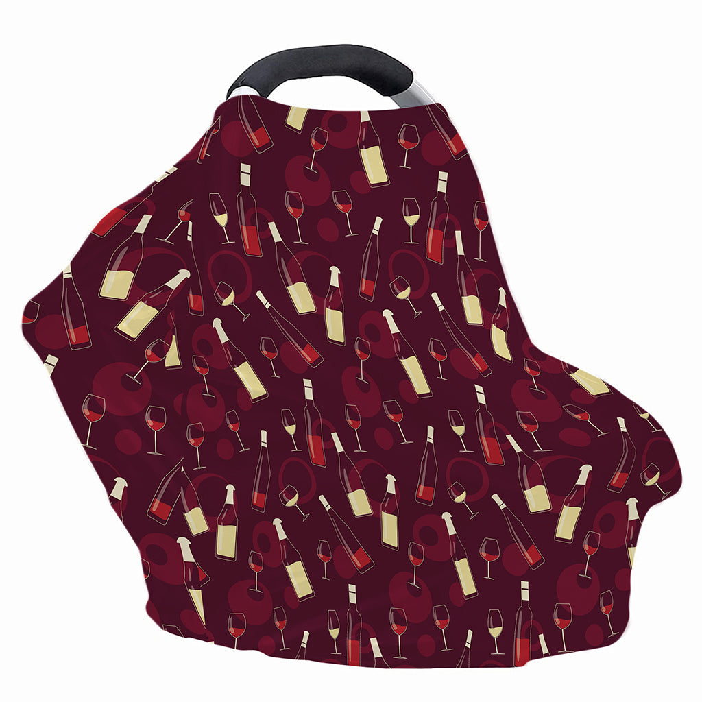 Glasses And Bottles Of Wine Print Baby Seat Cover