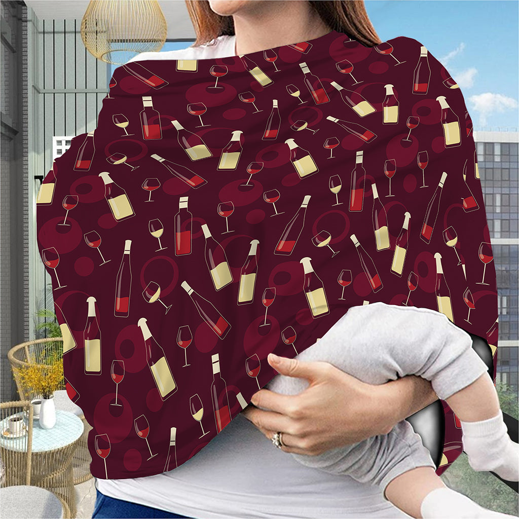 Glasses And Bottles Of Wine Print Baby Seat Cover