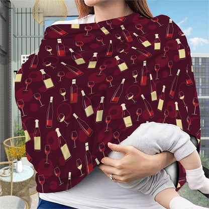 Glasses And Bottles Of Wine Print Baby Seat Cover