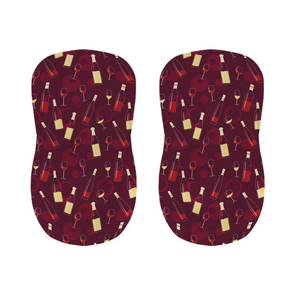 Glasses And Bottles Of Wine Print Bar Stool Covers