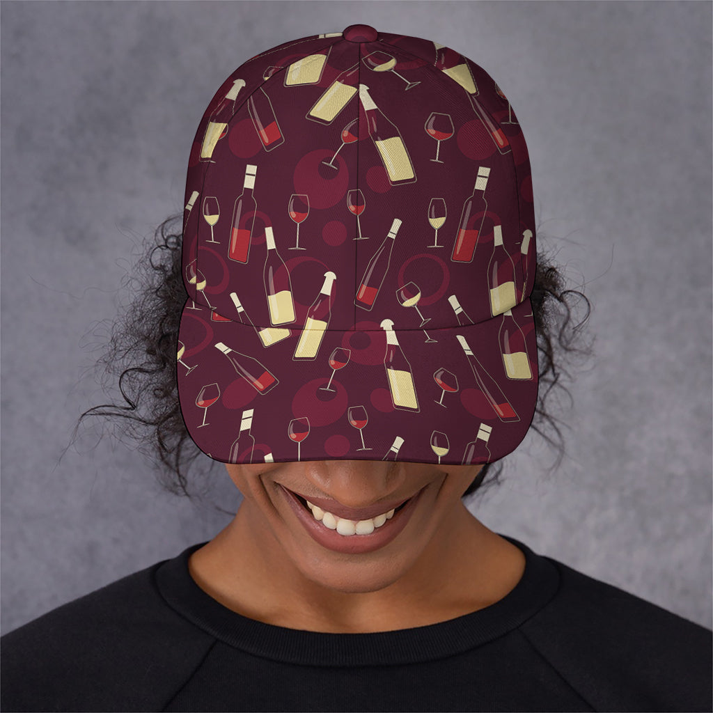 Glasses And Bottles Of Wine Print Baseball Cap