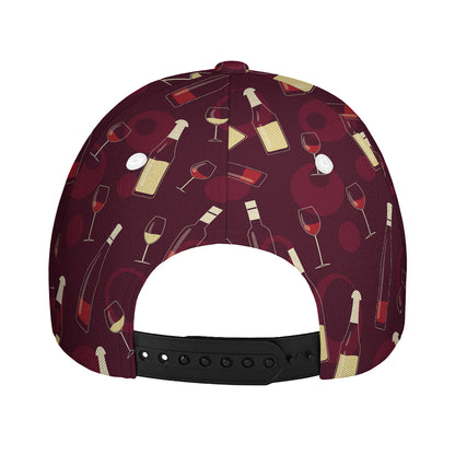 Glasses And Bottles Of Wine Print Baseball Cap