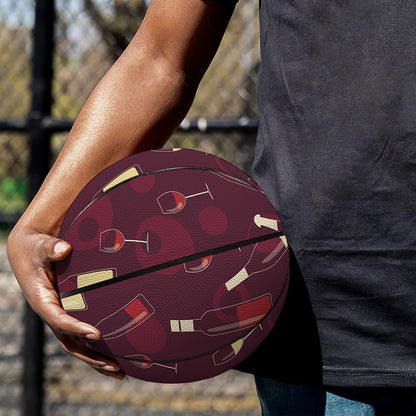 Glasses And Bottles Of Wine Print Basketball
