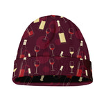 Glasses And Bottles Of Wine Print Beanie