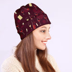 Glasses And Bottles Of Wine Print Beanie