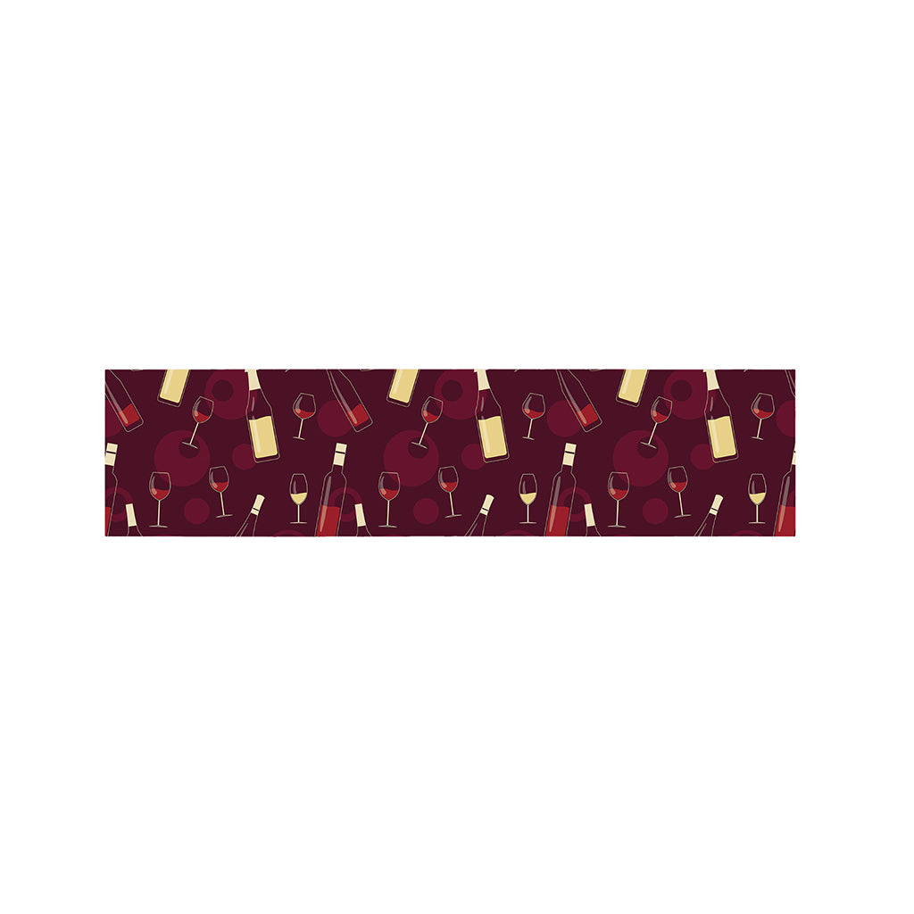 Glasses And Bottles Of Wine Print Bed Runner