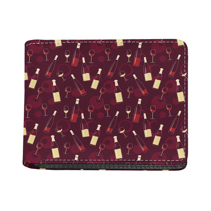 Glasses And Bottles Of Wine Print Bifold Wallet