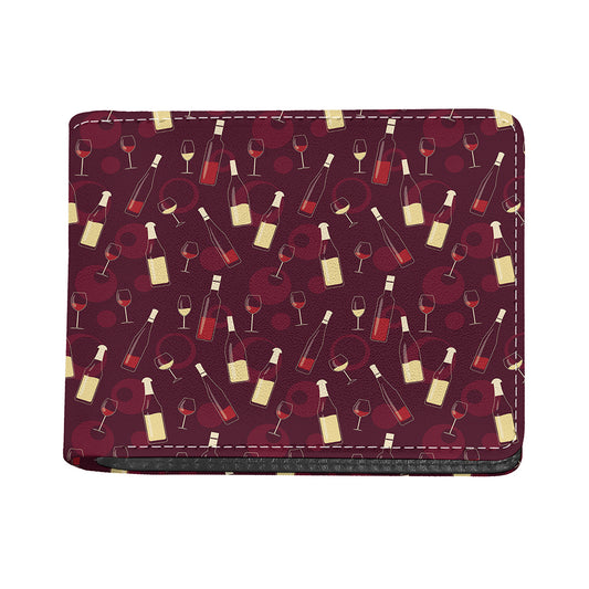 Glasses And Bottles Of Wine Print Bifold Wallet