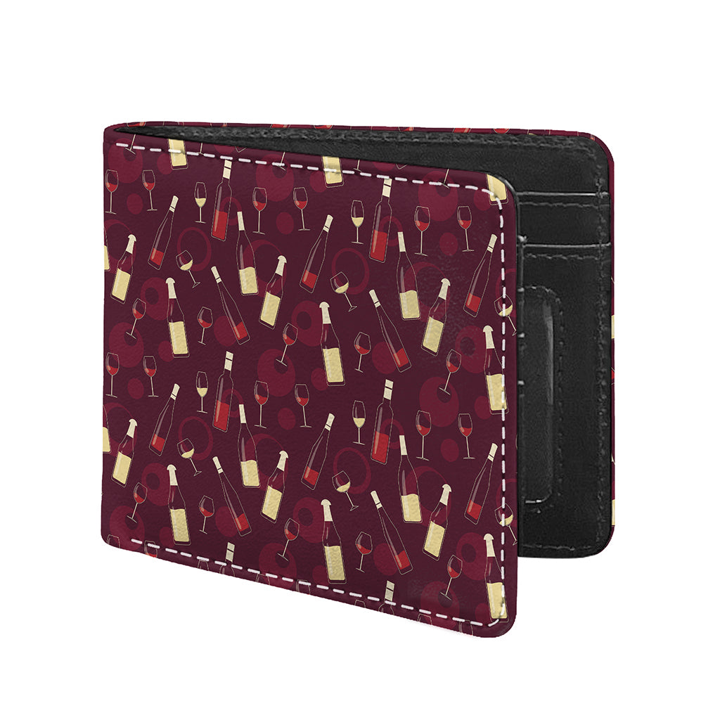 Glasses And Bottles Of Wine Print Bifold Wallet