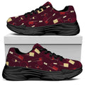 Glasses And Bottles Of Wine Print Black Chunky Shoes