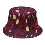 Glasses And Bottles Of Wine Print Bucket Hat