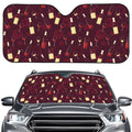 Glasses And Bottles Of Wine Print Car Windshield Sun Shade