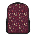 Glasses And Bottles Of Wine Print Casual Backpack
