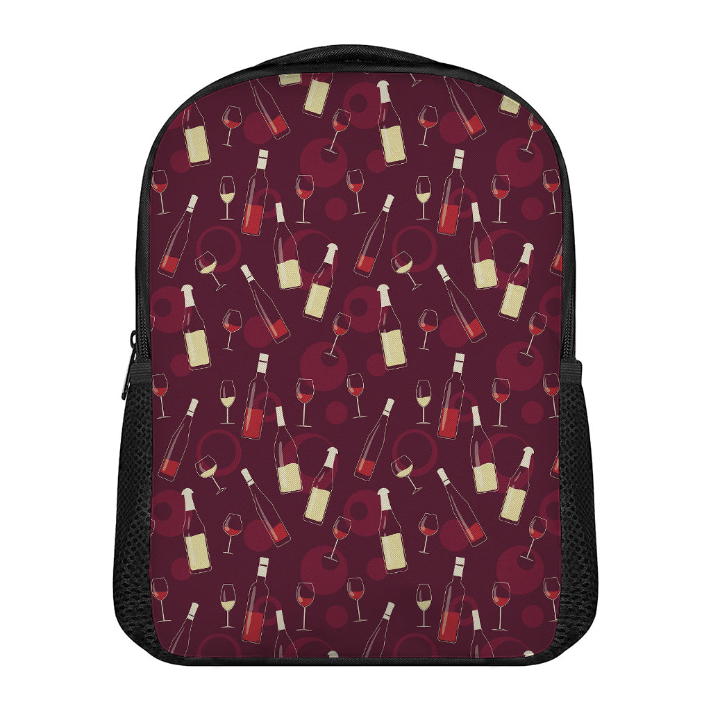 Glasses And Bottles Of Wine Print Casual Backpack