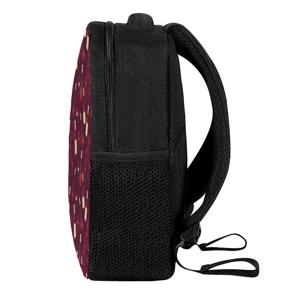 Glasses And Bottles Of Wine Print Casual Backpack