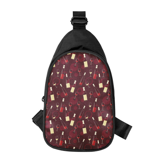 Glasses And Bottles Of Wine Print Chest Bag