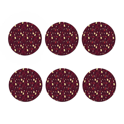Glasses And Bottles Of Wine Print Coaster Set