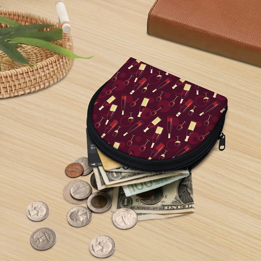 Glasses And Bottles Of Wine Print Coin Purse