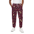 Glasses And Bottles Of Wine Print Cotton Sweatpants