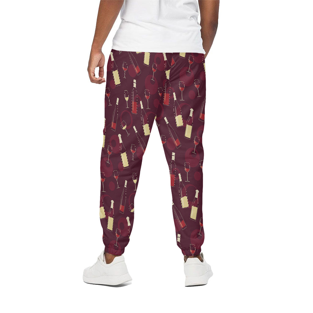Glasses And Bottles Of Wine Print Cotton Pants