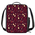 Glasses And Bottles Of Wine Print Crossbody Lunch Bag