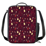 Glasses And Bottles Of Wine Print Crossbody Lunch Bag