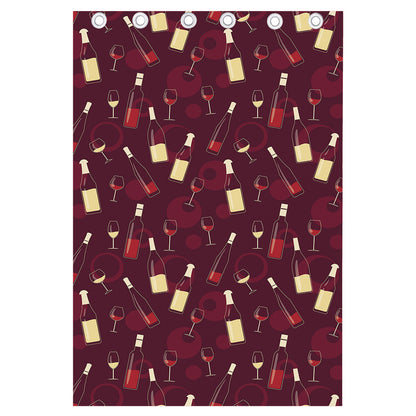 Glasses And Bottles Of Wine Print Curtain