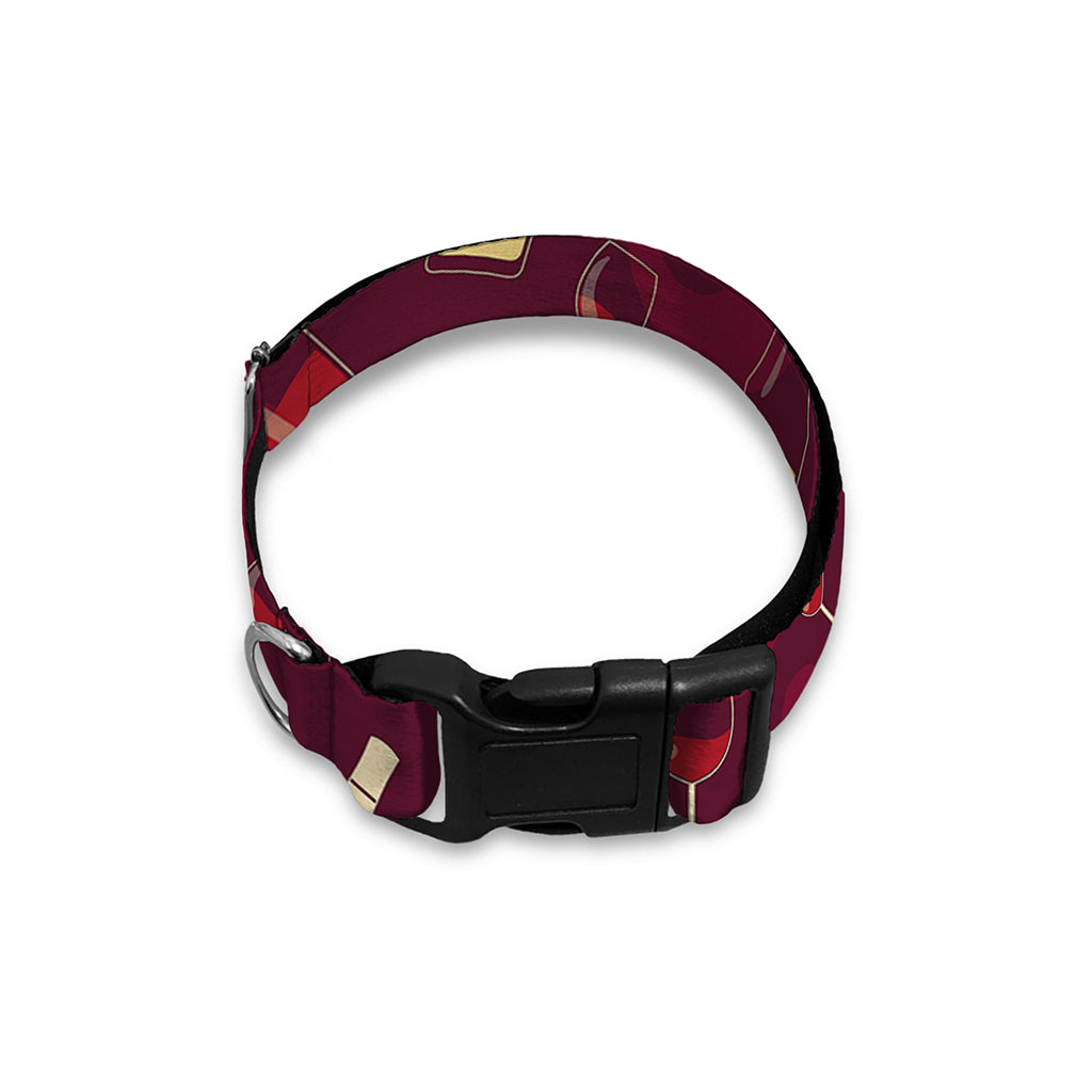 Glasses And Bottles Of Wine Print Dog Collar