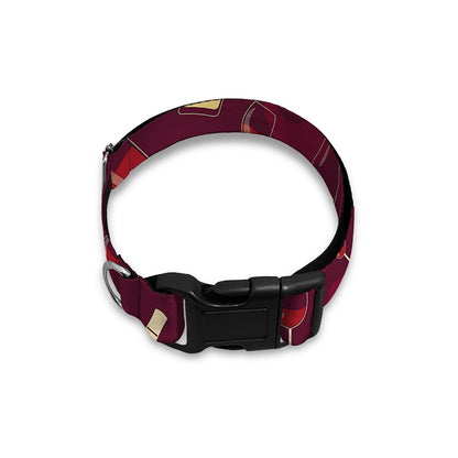 Glasses And Bottles Of Wine Print Dog Collar