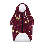 Glasses And Bottles Of Wine Print Dog Zip Up Hoodie
