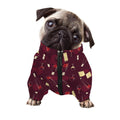 Glasses And Bottles Of Wine Print Dog Zip Up Jacket