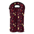 Glasses And Bottles Of Wine Print Double Neoprene Wine Tote