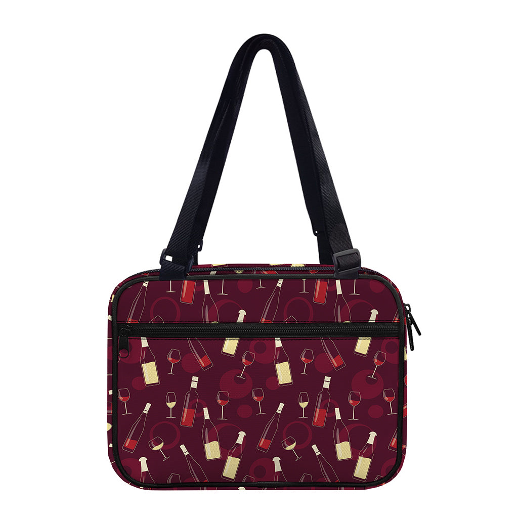 Glasses And Bottles Of Wine Print Double Strap Bible Bag